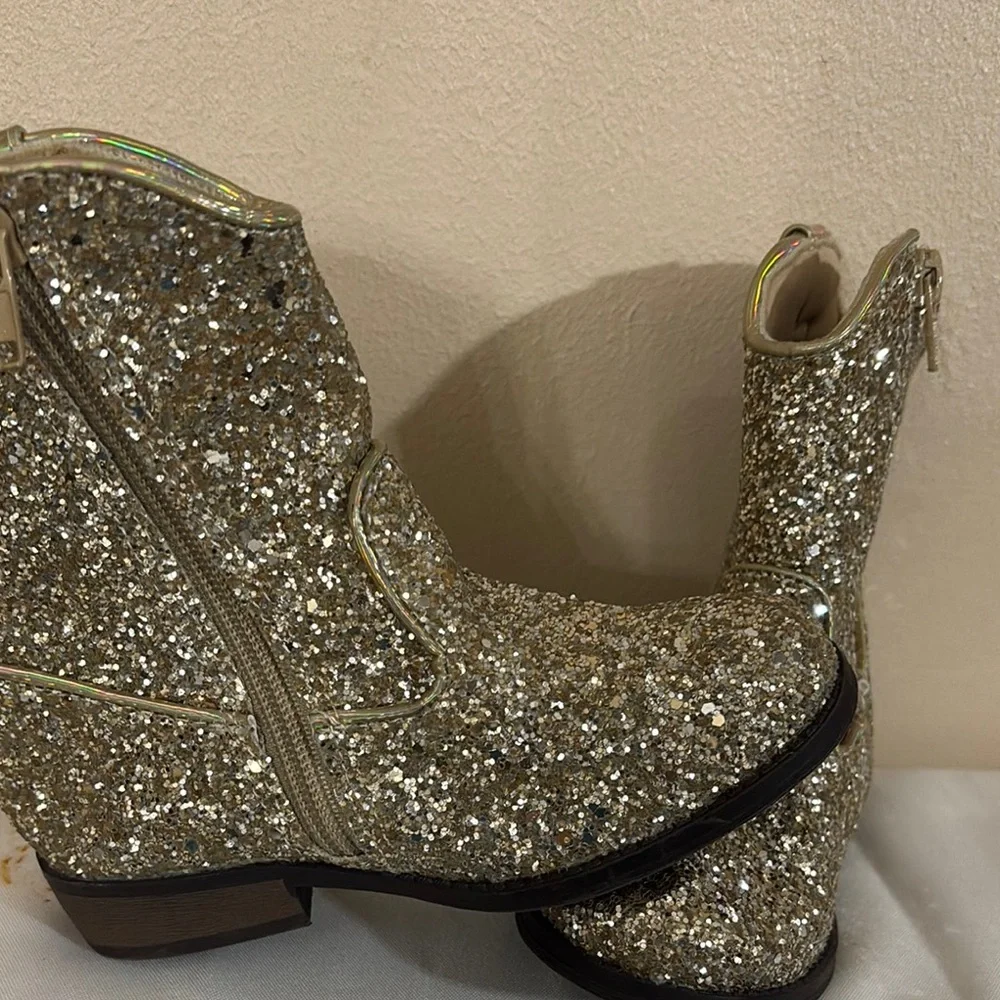 Sey Esteem Glittery  Gold Kids Boots